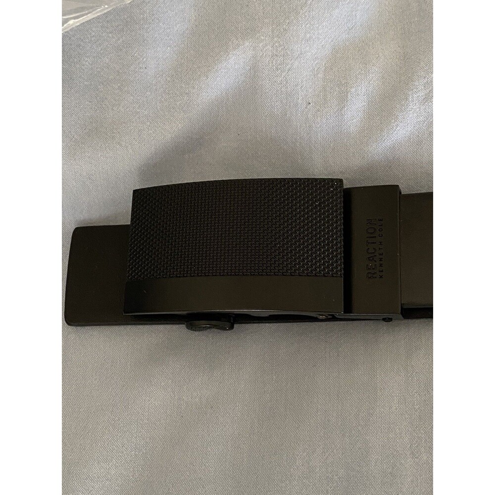 Kenneth Cole Men's 34/35MM Wide Adjustable Belt with Track Lock Black